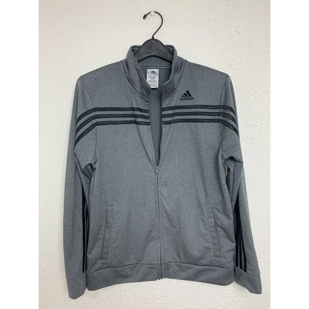 ADIDAS Essentials Boys Full Zip Track Jacket Gray Size 18/20